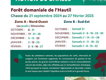 Calendrier actions de chasse à L'Hautil